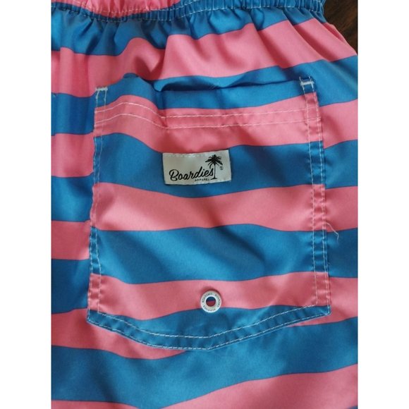 Boardies Apparel Swim Trunks Board Shorts Blue Pink Striped Men's sz XL - Picture 5 of 10